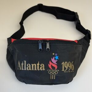 VTG Atlanta 1996 Olympic Games Fanny Pack Waist Belt BAG 2 Compartment 3 Zippers